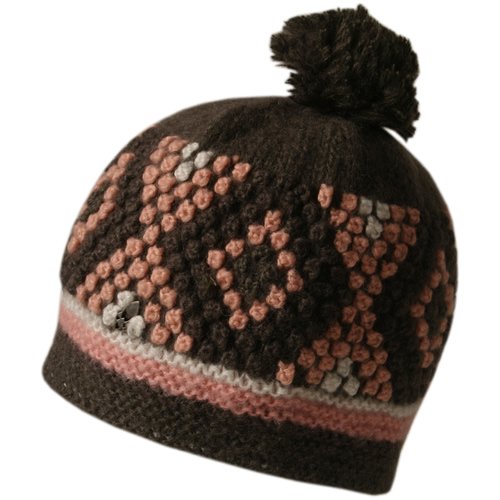 Ladies IGNITE Burst Pompom Beanie Chocolate Mix