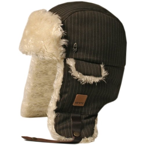 Mens IGNITE Chapfur 2 Hat Choc Pinstripe