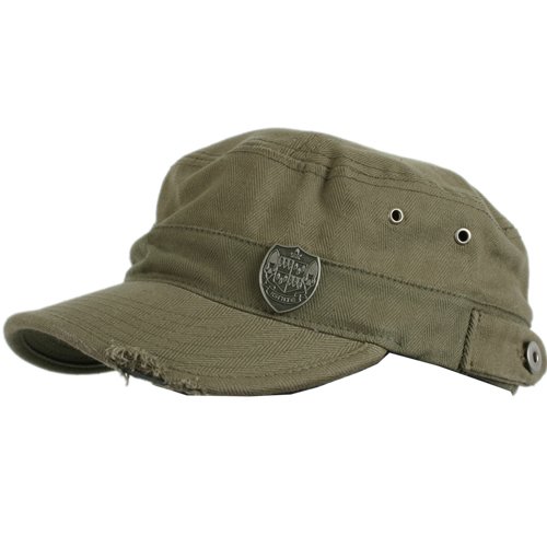 Mens IGNITE Military Straw Cap Army