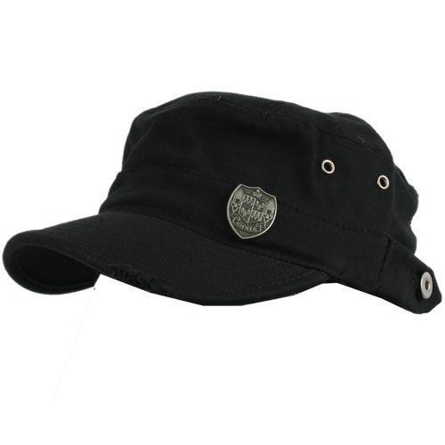 Mens IGNITE Military Straw Cap Black