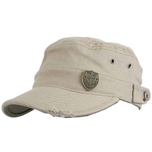 Mens IGNITE Military Straw Cap Tan