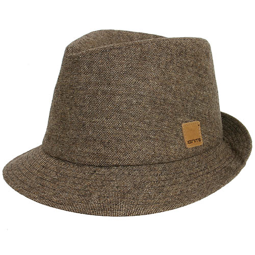 Mens IGNITE Montecristo Trilby Hat Sand Tweed