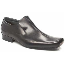 Male Spider Slip On Leather Upper in Black, Dark Brown