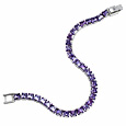 Amethyst Swarovski Crystal Bracelet w/Square Setting