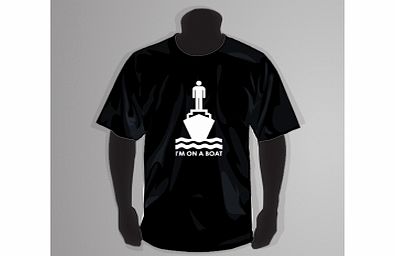 On A Boat Black T-Shirt Medium ZT