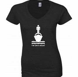 On A Boat Black Womens T-Shirt X-Large ZT