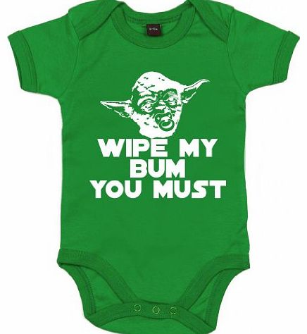 Image is Everything IiE, Wipe my bum you must Yoda, Baby Unisex Boy Girl, Bodysuit, 0-3m, Green