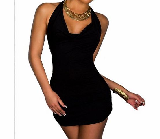 Imixcity New Sexy Lady Women Cocktail Mini Dress Club Party Black V-Neck backless Skirt