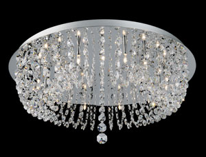 Flush Strass Lead Crystal And Chrome Circular Ceiling Light