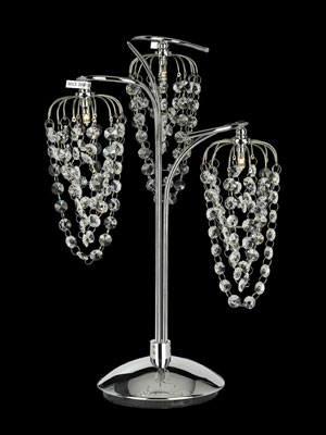 Grape Modern Chrome Table Light With Strass Lead Crystal