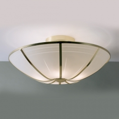 Lyon Large Satin Brass Semi Flush Ceiling Light