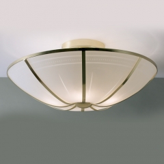 Lyon Small Satin Brass Semi Flush Ceiling Light