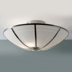 Lyon Small Satin Nickel Semi Flush Ceiling Light