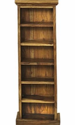 Indian Furniture Batu Small CD Rack - 6 Shelves, W 30cm x D 17cm x H 103cm - Sheesham Wood