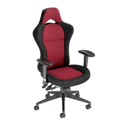 Influx Energize Racer Task Chair - Black Claret