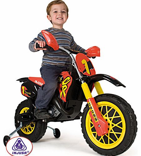 Injusa Motocross Scrambler - 6 Volt with Helmet