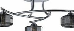 Inlight Allyn Ridge Chrome Effect 3 Lamp Ceiling Light