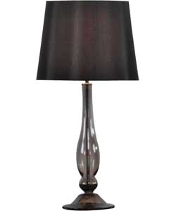 Glass Spindle Table Lamp - Smoke Black