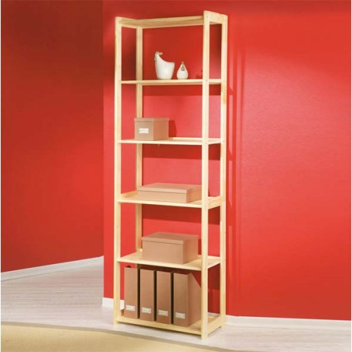 Interlink Meghan Solid Pine 6 Shelf Bookcase