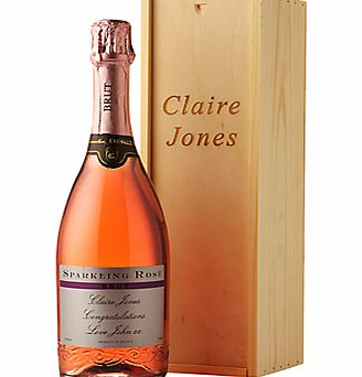 Intervino Personalised Sparkling Rose Gift Set, 75cl