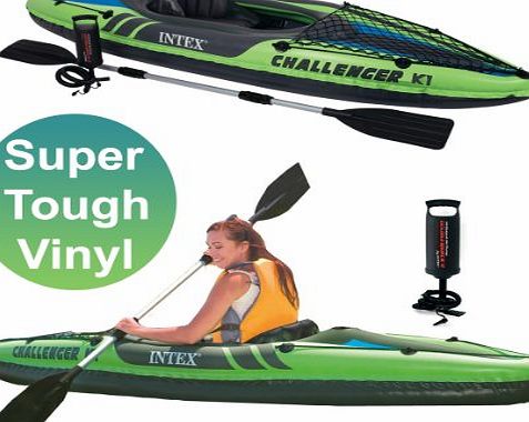  K1 CHALLENGER KAYAK 1 MAN INFLATABLE CANOE + OARS #68305