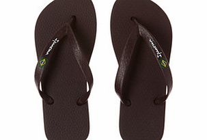 Mens Flag II brown flip flops