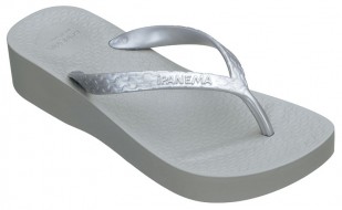 platform silver wedge flip flop