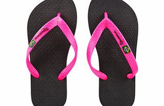 Womens Brazil II black flip flops