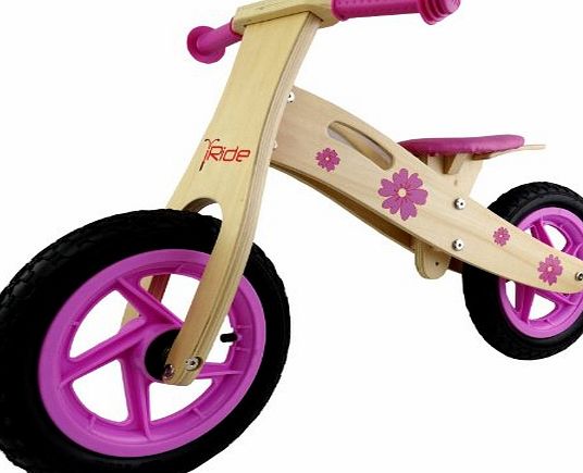 iRide  PINK MOTO BALANCE WOODEN TRAINING BIKE BICYCLE RIDER CHILD BOY GIRL FUN OUTDOOR