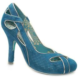 Female Cortesan Duchess Court Suede Upper Evening in Blue