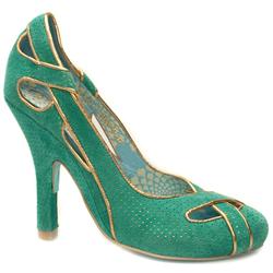 Female Cortesan Duchess Court Suede Upper Evening in Green