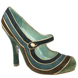 Irregular Choice Female Cortesan Grad Bar Court Suede Upper Evening in Green