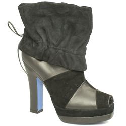 Irregular Choice Female Guilty Pleasure Ank Cuff Boot Suede Upper Alternative in Black, Pink