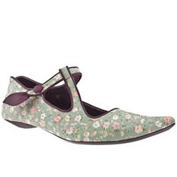 Female Irregular Choice Mary Piper Fabric Upper in Green