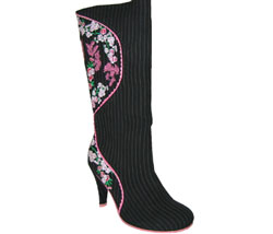 IRREGULAR CHOICE IC EMB FLOWER HIGH CALF