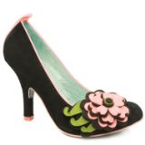 Irregular Choice Irreguular Choice Cortesan Felt Flower Court - 6 Uk - Black & Pink - Suede