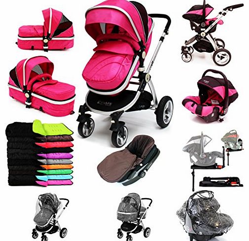 iSafe i-Safe System   iSOFIX Base - Raspberry (Pink) Trio Travel System Pram 