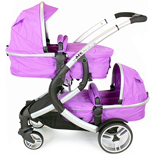 Tandem Pram me&you - Plum (Purple) + All Raincovers