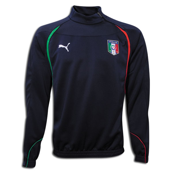 Puma 2010-11 Italy 1/2 Zip Hooded Training Top (Kids)