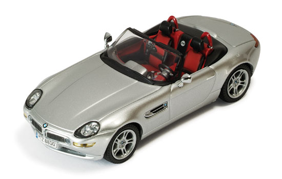 ixo BMW Z8  Mettalic Silver with Red/Black Interiors