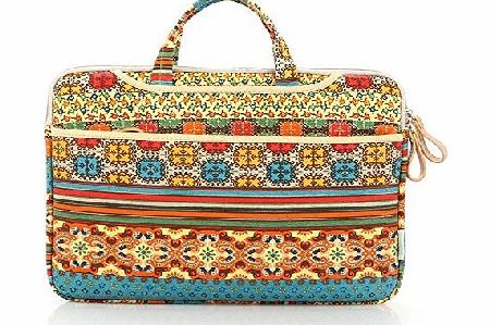 J-Bonest 13.3inch Bohemian Style Canvas Fabric Ultraportable Neoprene Laptop Messenger Carrying Bag Case Cover For Laptop / Notebook Computer / MacBook Pro/Retina / MacBook Air