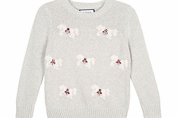 J By Jasper Conran Designer Girls Grey Embellished Horse Patterned Jumper Age 11-12