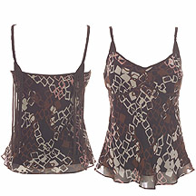 J Jeans by Jasper Conran Chocolate printed tassel back camisole