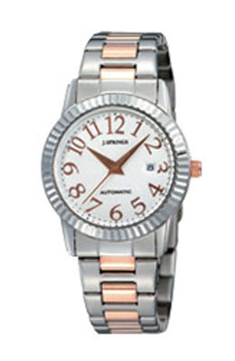 J.SPRINGS Automatic Two Tone White Dial Ladies