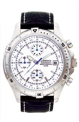 J.SPRINGS Chronograph All White Dial Black