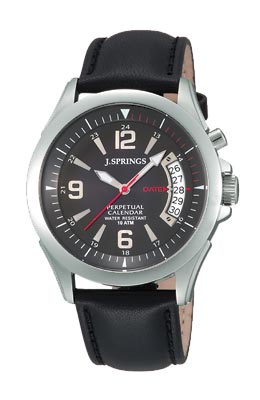 J Springs J.SPRINGS Perpetual Calendar Black Dial Leather