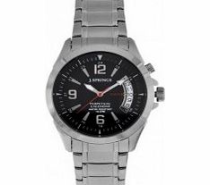 J Springs Mens Perpetual Calendar Black Steel