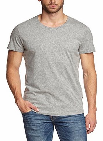  PREMIUM Mens Crew Neck Short Sleeve T-Shirt - Grey - Grau (Light Grey Melange BS) - Small