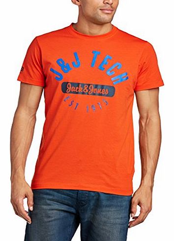 Jack and Jones Tech Mens Saber T-Shirt - Red, Medium