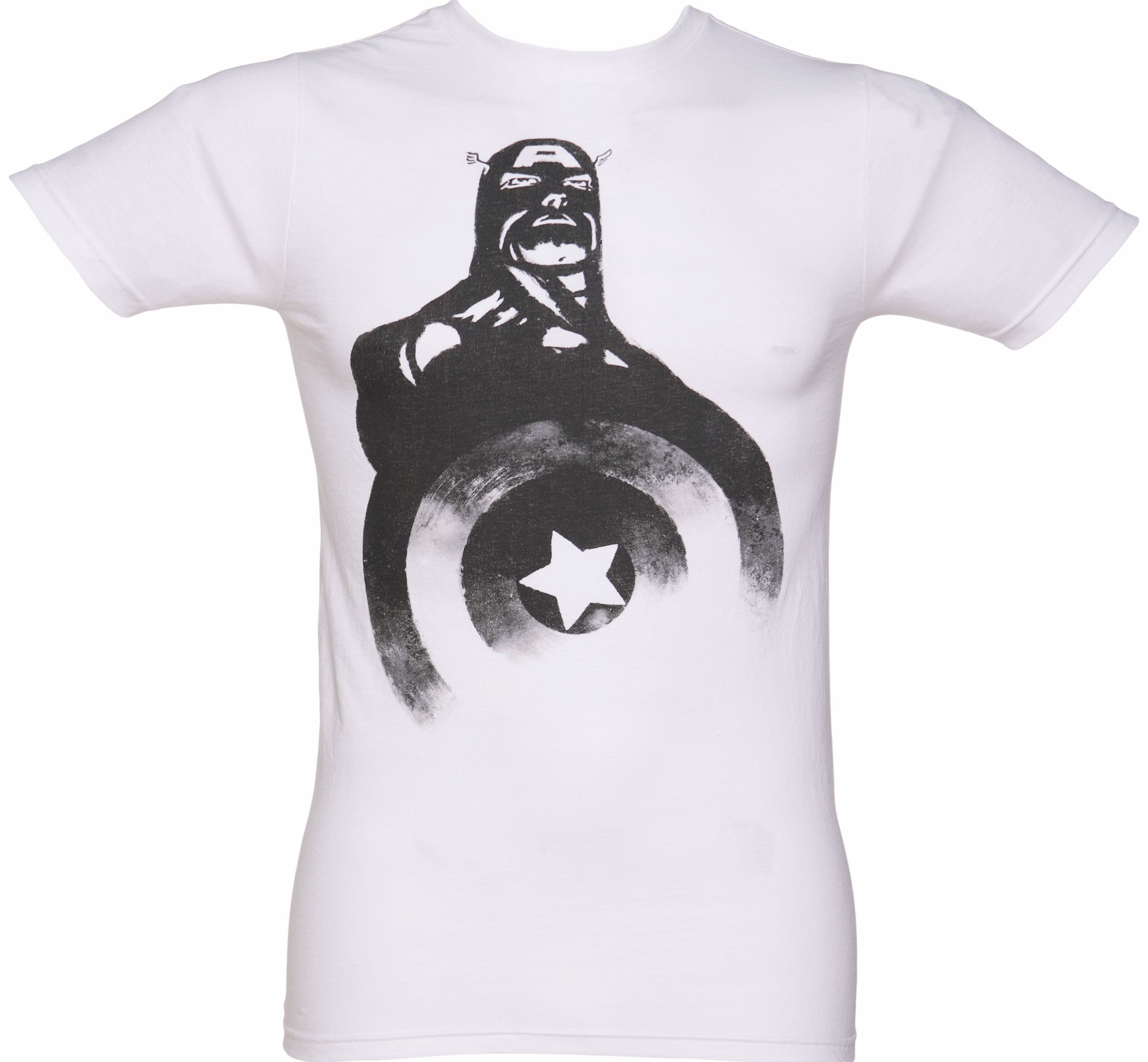 Mens Captain America Black and White T-Shirt